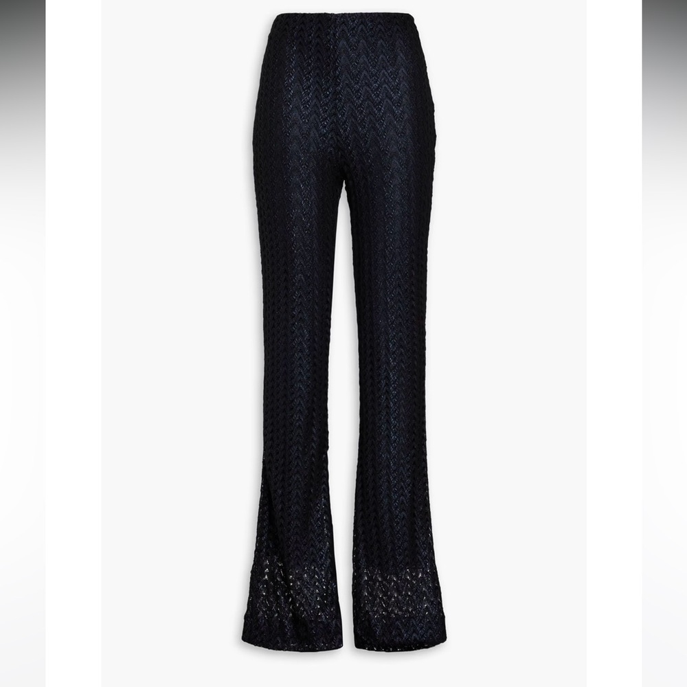 size 38 Missoni Metallic crochet-knit flared pants